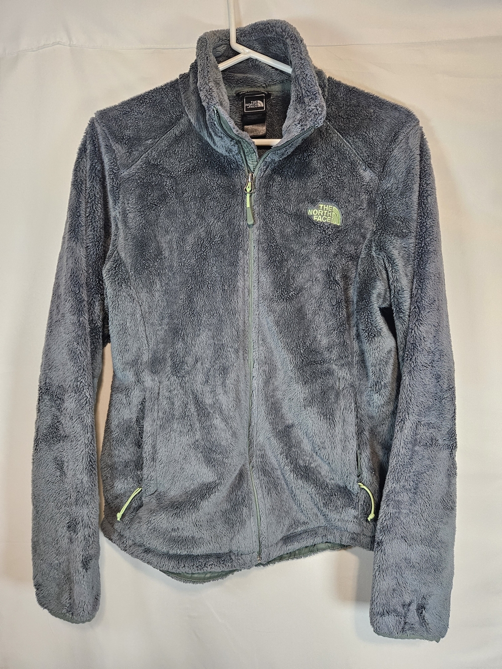 The North Face Green Teddy Fleece Jacket with Lime Accents